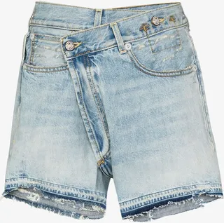 Crossover Denim Shorts