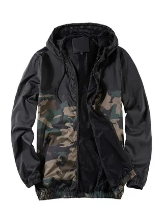 Camouflage Printed Jacket Black/Green/Brown 