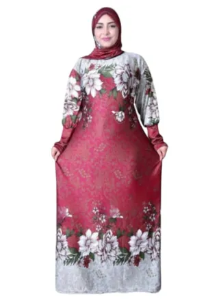 Women's abaya for the home with a distinctive design veil 