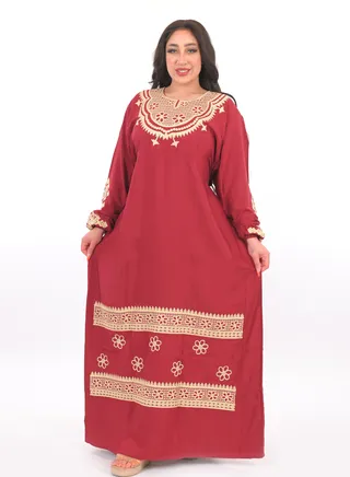 Cotton Abaya with elegant embroidery 