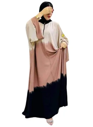 Satin Abaya And Basal With A Distinctive Design - Display Color 