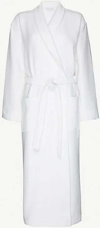 White Cotton Dressing Gown Xs-xl