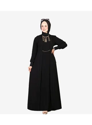 Cady abaya made of crepe black 