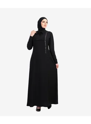 Zarair kraft abaya black color Saudi crepe material 