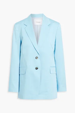 Oversized cotton-blend poplin blazer