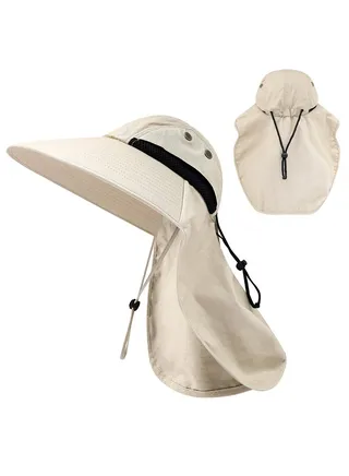 Summer Outdoor Sun Protection Hat Quick Drying Men's and Women's Sun Hat Large Overhang Shade Fisherman's Hat Mountain Fishing Hat 