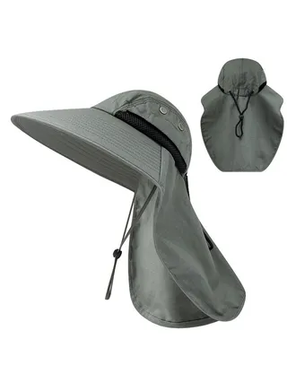 Summer Outdoor Sun Protection Hat Quick Drying Men's and Women's Sun Hat Large Overhang Shade Fisherman's Hat Mountain Fishing Hat 