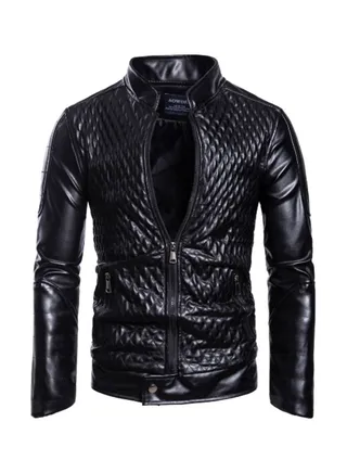 Textured Biker Jacket Black 