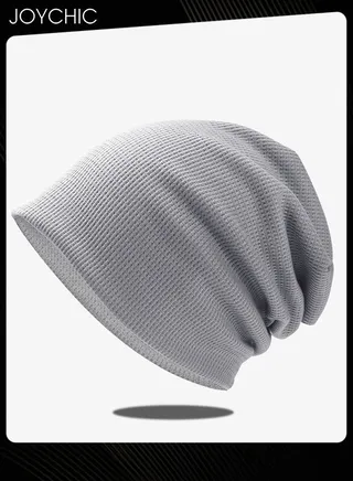 Slouch Beanie Hat for Men Women Stretchy Skull Cap Soft Spring Autumn Warm Daily Outdoor Cuffed Hats Unisex Comfortable Grey 