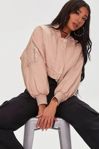 Cropped Bomber Jacket