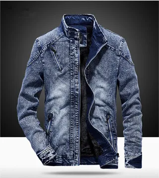 Slim-Fit Retro Denim Jacket Blue 