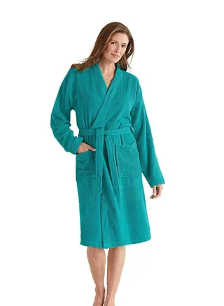 Peacock Green Colour Terryd  Bathrobe XXL Size 