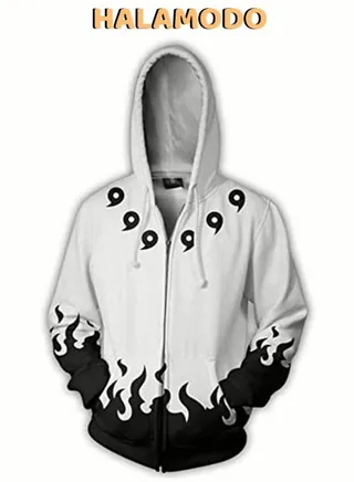 Fashion Printed Jacket Long Sleeve Hooded Sweatshirt Zipper Coat 