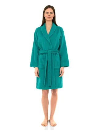 Peacock Green Colour Unisex  Bathrobe XXL Size Plush And Absorbent Cloth 
