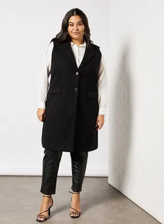 Longline Waistcoat Black 