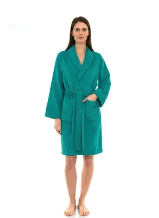Peacock Green Colour Hotel-Style Terry  Bathrobe XXL Size 