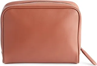 Genuine Leather Zip Toiletry Bag