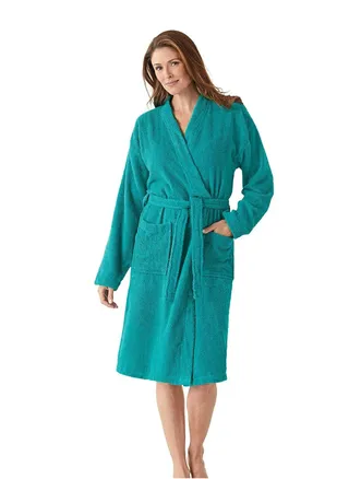 Peacock Green Colour Lightweight And Cloud Soft Terry  Bathrobe XXL Sizes 
