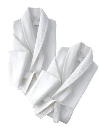 2 Pieces Waffle Weave  Bathrobe Standard Sizes 100% Cotton 