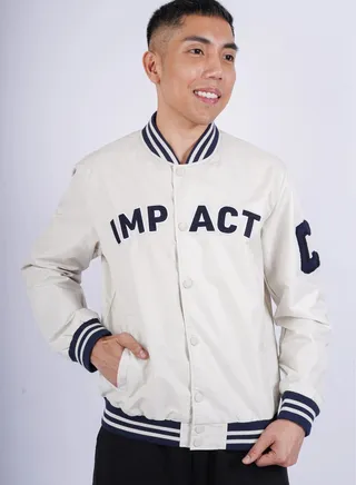Men’s Embroidered Baseball Coat Snap Button Jackets in Moon 