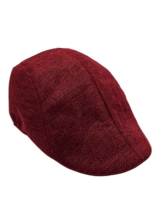 Casual Breathable Beret Flat Golf Hat HL260 Burgundy 