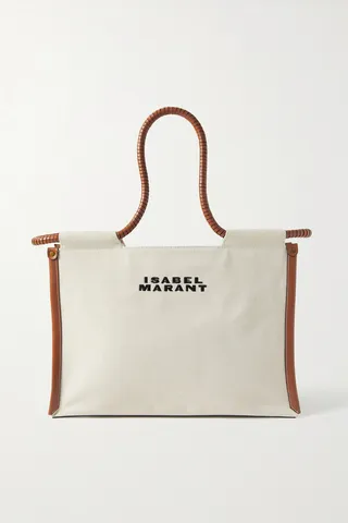 Isabel Marant - Toledo Leather-trimmed Embroidered Canvas Tote - Ecru