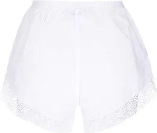 Marine Serre Logo-Band Lace-Detailed Night Shorts