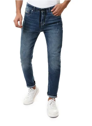 Cutted Slim Fit Jeans Pant Blue Jeans 
