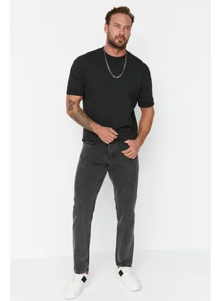 Anthracite Men's Straight Fit Jeans 
