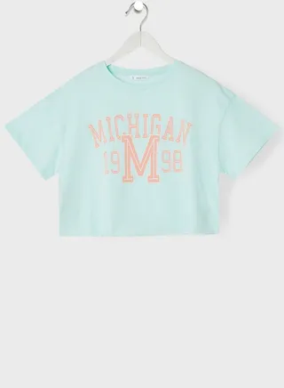 Youth Slogan Crop Top 