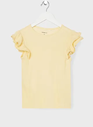 Kids Lace Sleeve Trim Top 