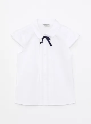 Basic Short Sleeve Poplin Girl Shirt 