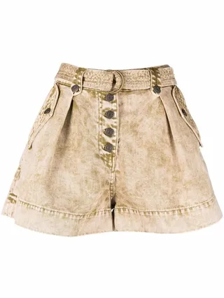 Belted High-Waist Shorts