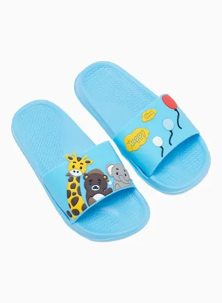 Kids Non-Slip Lightweight Slides Arctic Blue 