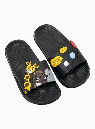 Kids Non-Slip Lightweight Slides Black 