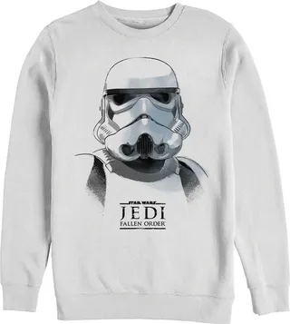 Men's Star Wars Jedi: Fallen Order Stormtrooper Portrait Sweatshirt - White - 3X Large
