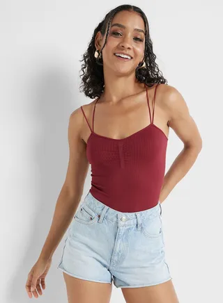 Strappy Ribbed Bodysuit 