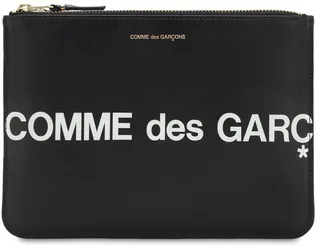 Maxi logo leather pouch