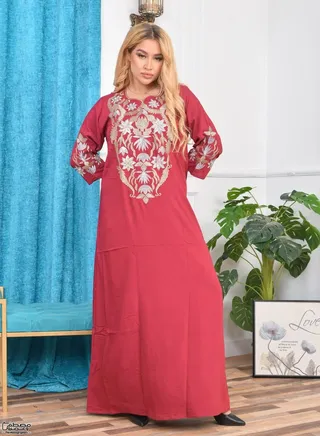 Embroidered galabiya made of comfortable and soft material on the skin. Delicately decorated with distinctive texture. Multiple sizes to suit many different tastes and categories. 