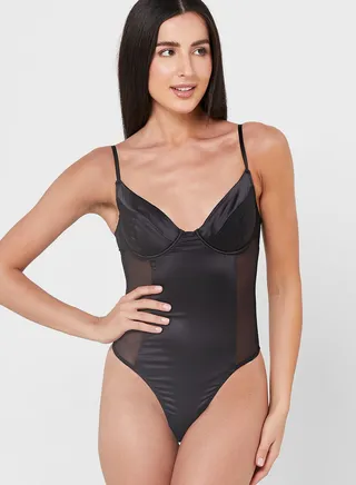 Strappy High Leg Bodysuit 