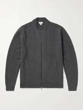 Merino Wool and Cashmere-Blend Bomber Jacket