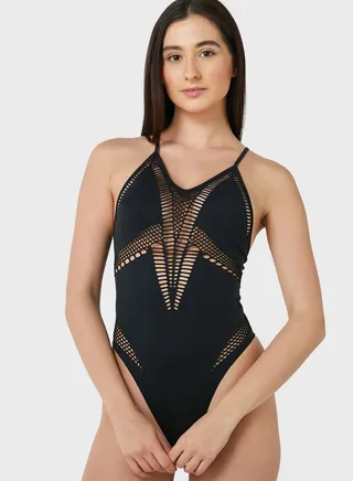Cut Out High Leg Bodysuit 