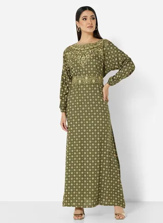 GOLD BLOCK PRINT MOROCAN BELT KAFTAN JALABIYA 