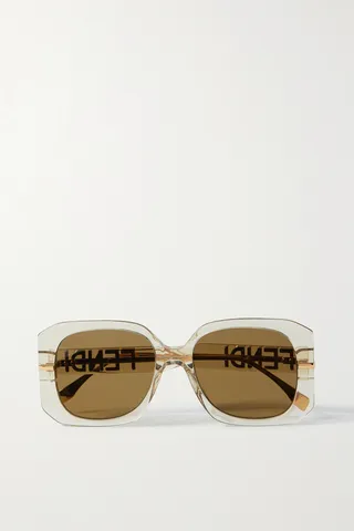 Fendi - Fendigraphy Oversized Square-frame Acetate And Gold-tone Sunglasses - Brown