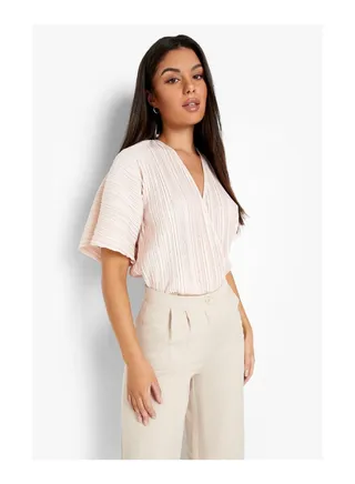 Plisse Open Back Bodysuit 