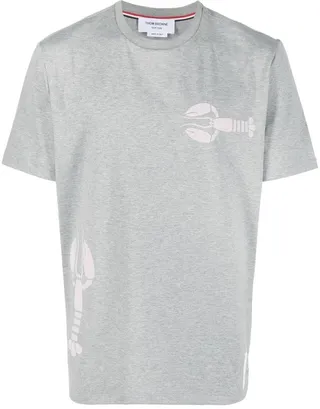 lobster-print round-neck T-shirt