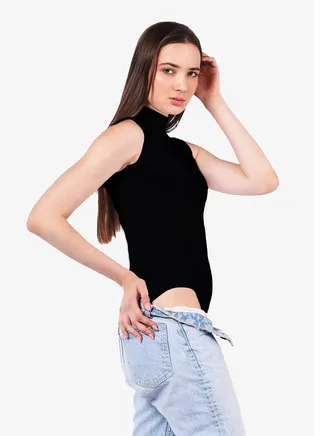 Comodo highneck full cut bodysuit egyptian cotton 100% 