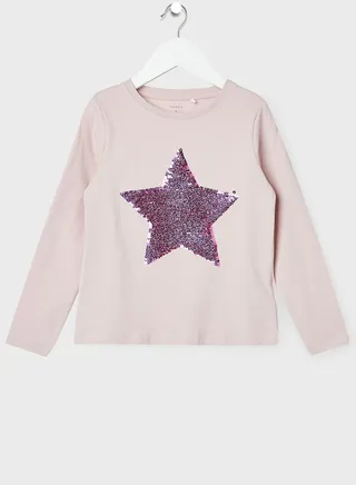 Kids Sequin Star T-Shirt 
