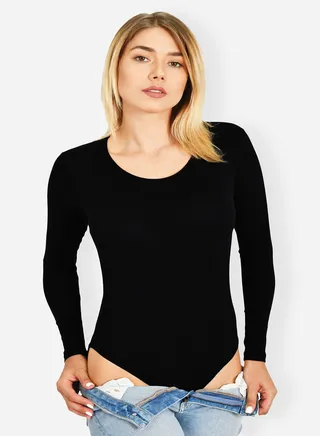 Comodo long sleeve bodysuit egyptian cotton 100% 