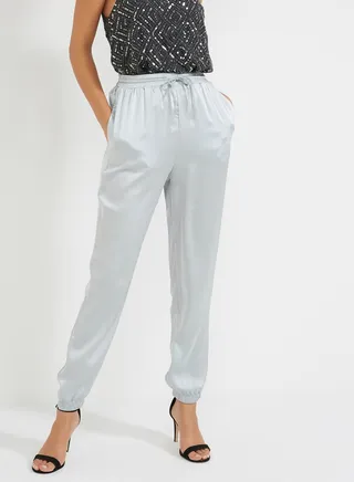 Pale Satin Tracksuit White 
